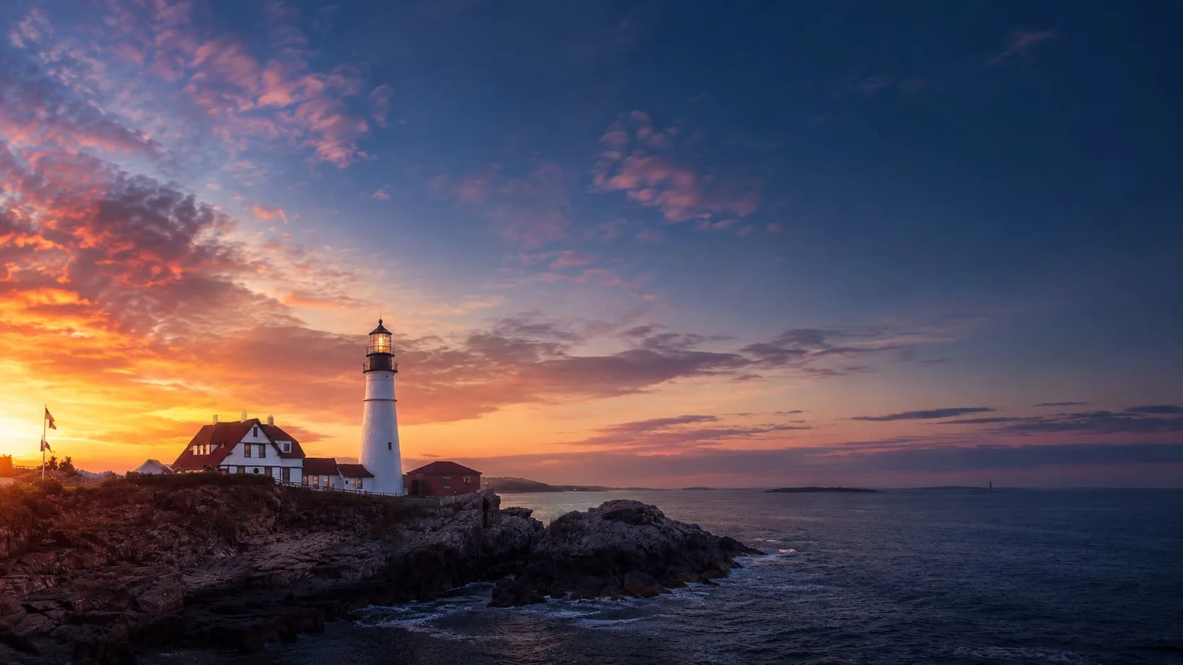 Training flight over the Maine coastline